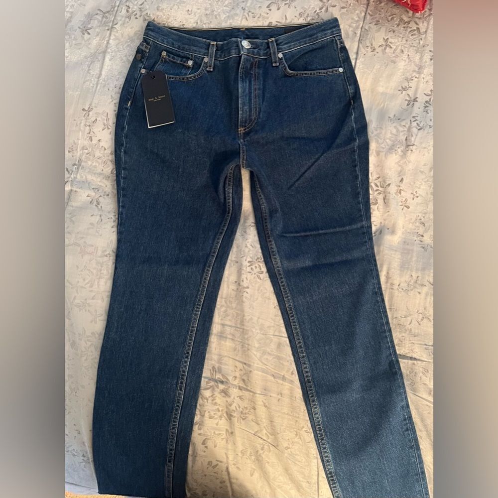 Rag & Bone High Rise Ankle Skinny Jeans Raw Hem 29 X 26